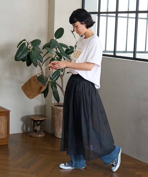 FREAK'S STORE(フリークスストア)の「インド 2WAY シアー チェック バンドゥワンピース(ワンピース・レディース・ブラック/ベージュ・フリ-)」の10枚目の写真