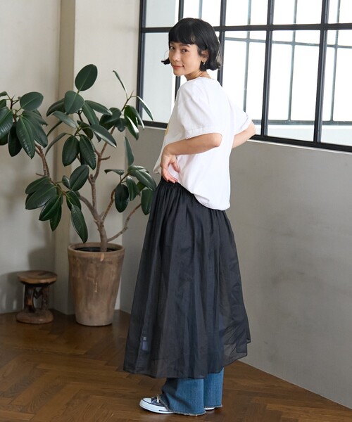 FREAK'S STORE(フリークスストア)の「インド 2WAY シアー チェック バンドゥワンピース(ワンピース・レディース・ブラック/ベージュ・フリ-)」の11枚目の写真