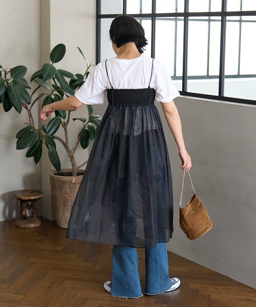 FREAK'S STORE(フリークスストア)の「インド 2WAY シアー チェック バンドゥワンピース(ワンピース・レディース・ブラック/ベージュ・フリ-)」の13枚目の写真
