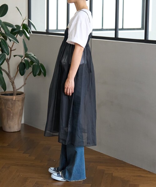 FREAK'S STORE(フリークスストア)の「インド 2WAY シアー チェック バンドゥワンピース(ワンピース・レディース・ブラック/ベージュ・フリ-)」の16枚目の写真
