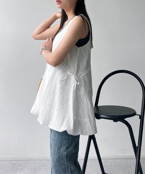 AS KNOW AS plus（アズノゥアズプラス）の「●前後着用可能 バルーンタンクチュニック（チュニック・レディース・ブラック系その他/オフホワイト/ブラウン・FREE）」の6枚目の写真