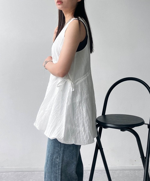 AS KNOW AS plus（アズノゥアズプラス）の「●前後着用可能 バルーンタンクチュニック（チュニック・レディース・ブラック系その他/オフホワイト/ブラウン・FREE）」の8枚目の写真