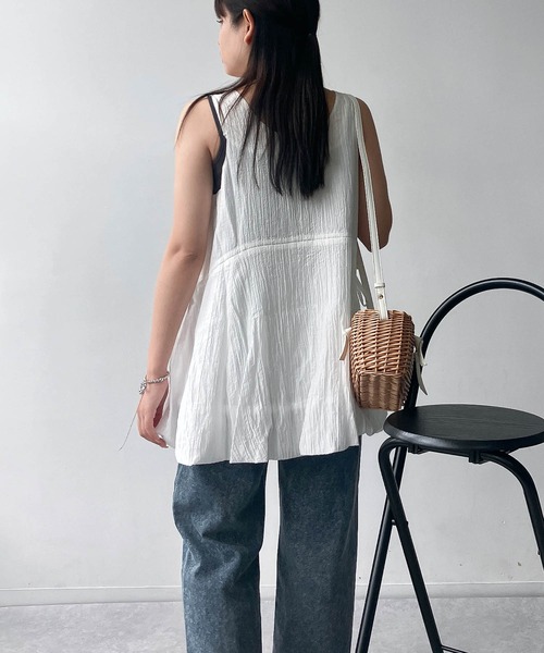 AS KNOW AS plus（アズノゥアズプラス）の「●前後着用可能 バルーンタンクチュニック（チュニック・レディース・ブラック系その他/オフホワイト/ブラウン・FREE）」の9枚目の写真