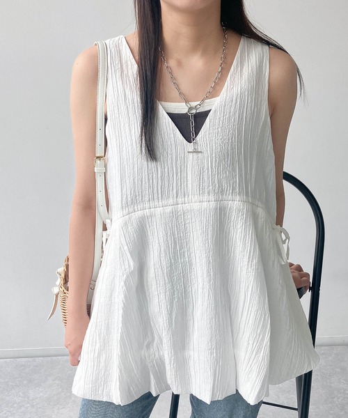 AS KNOW AS plus（アズノゥアズプラス）の「●前後着用可能 バルーンタンクチュニック（チュニック・レディース・ブラック系その他/オフホワイト/ブラウン・FREE）」の10枚目の写真