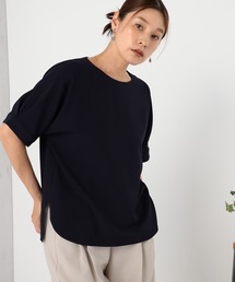 接触冷感 ストレッチ 裾シアーブラウス