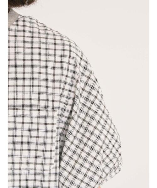 Samansa Mos2（サマンサ モスモス）の「【クールコットン】柄アソートクレリック袖タックブラウス（シャツ/ブラウス・レディース・オフホワイト/サックスブルー/キナリ/ネイビー・F）」の21枚目の写真