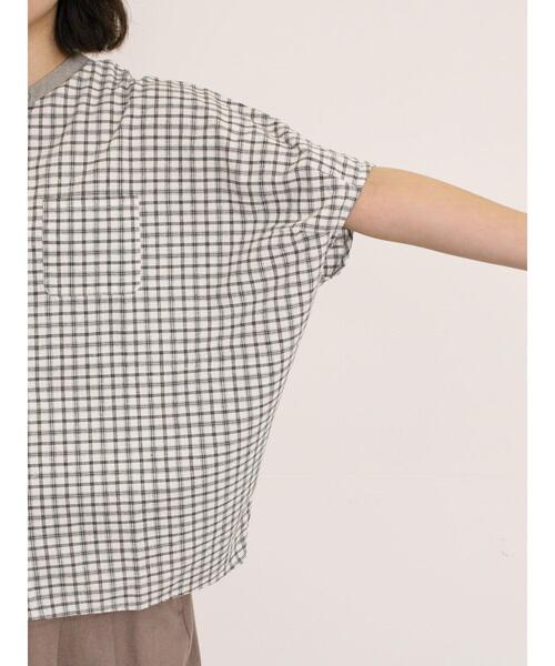 Samansa Mos2（サマンサ モスモス）の「【クールコットン】柄アソートクレリック袖タックブラウス（シャツ/ブラウス・レディース・オフホワイト/サックスブルー/キナリ/ネイビー・F）」の22枚目の写真