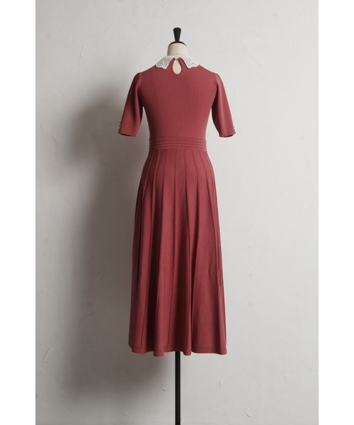 tocco ワンピース tocco closet ワンピース 2WAYフラワーレース襟付き配色