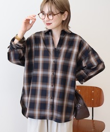 ブラウス シャツ vent blanc：タータンチェック ブラウス レディース vent blanc ブラウス シャツ blanc：タータンチェック