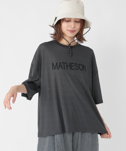 studio CLIP(スタディオクリップ)の「梨地シアーロゴTシャツ(Tシャツ/カットソー・レディース・カーキ/ネイビー/ダークグレー・FREE)」の2枚目の写真