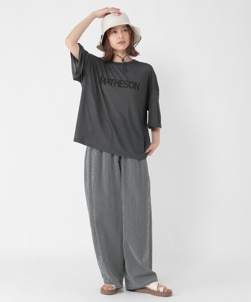 studio CLIP(スタディオクリップ)の「梨地シアーロゴTシャツ(Tシャツ/カットソー・レディース・カーキ/ネイビー/ダークグレー・FREE)」の13枚目の写真