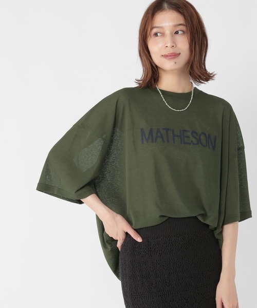 studio CLIP(スタディオクリップ)の「梨地シアーロゴTシャツ(Tシャツ/カットソー・レディース・カーキ/ネイビー/ダークグレー・FREE)」の10枚目の写真