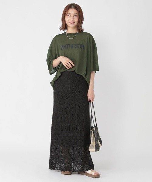 studio CLIP(スタディオクリップ)の「梨地シアーロゴTシャツ(Tシャツ/カットソー・レディース・カーキ/ネイビー/ダークグレー・FREE)」の6枚目の写真