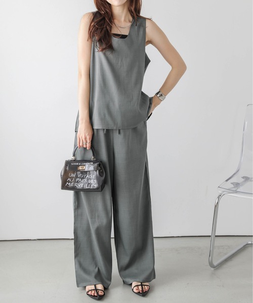 AMELY(エミリー)の「ワイドパンツセットアップ(セットアップ・レディース・ブラック/ベージュ/グレー・フリー)」の8枚目の写真