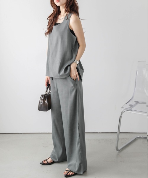 AMELY（エミリー）の「ワイドパンツセットアップ（セットアップ・レディース・ブラック/ベージュ/グレー・フリー）」の9枚目の写真