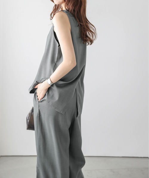 AMELY（エミリー）の「ワイドパンツセットアップ（セットアップ・レディース・ブラック/ベージュ/グレー・フリー）」の10枚目の写真