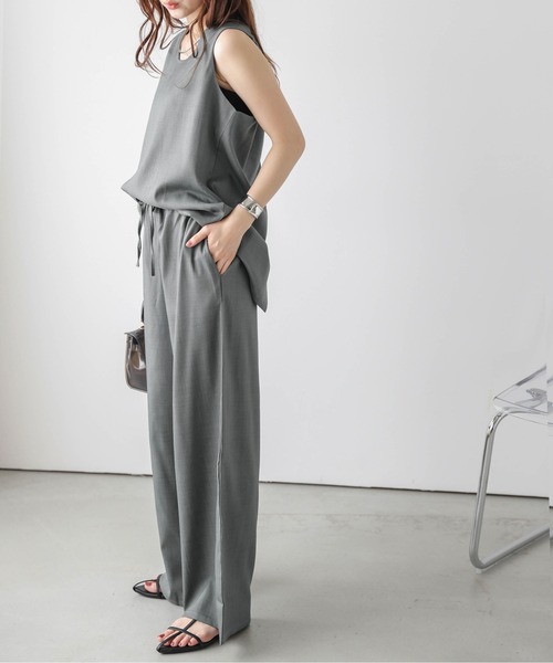 AMELY（エミリー）の「ワイドパンツセットアップ（セットアップ・レディース・ブラック/ベージュ/グレー・フリー）」の13枚目の写真