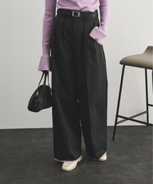 バイカラーハーフアップワイドパンツ