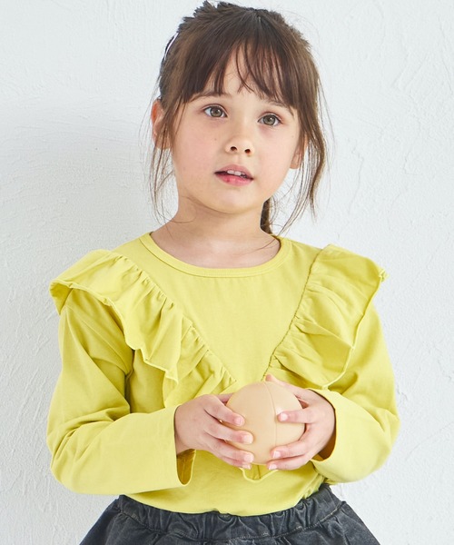 pairmanon（ペアマノン）の「【綿100%】ガールズ アソートフリルT（Tシャツ/カットソー・キッズ・ブラック/パープル/ピンク系その他2/ブラック系その他2/ブラック系その他/イエロー系その他・150/140/130/120/110/100/90）」の5枚目の写真