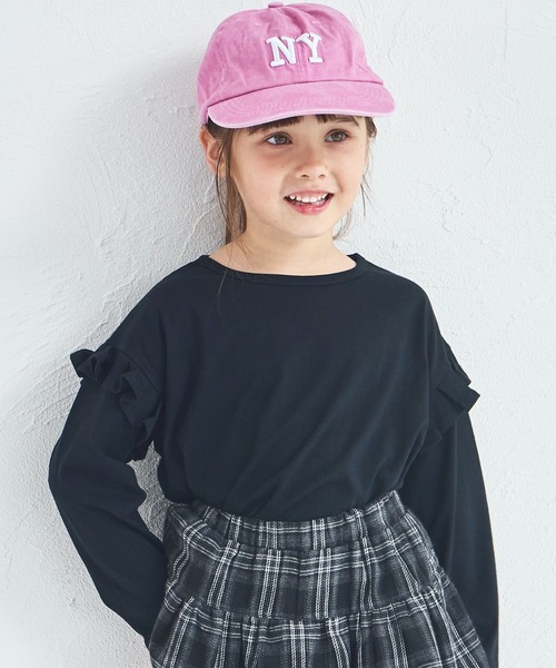 pairmanon（ペアマノン）の「【綿100%】ガールズ アソートフリルT（Tシャツ/カットソー・キッズ・ブラック/パープル/ピンク系その他2/ブラック系その他2/ブラック系その他/イエロー系その他・150/140/130/120/110/100/90）」の2枚目の写真