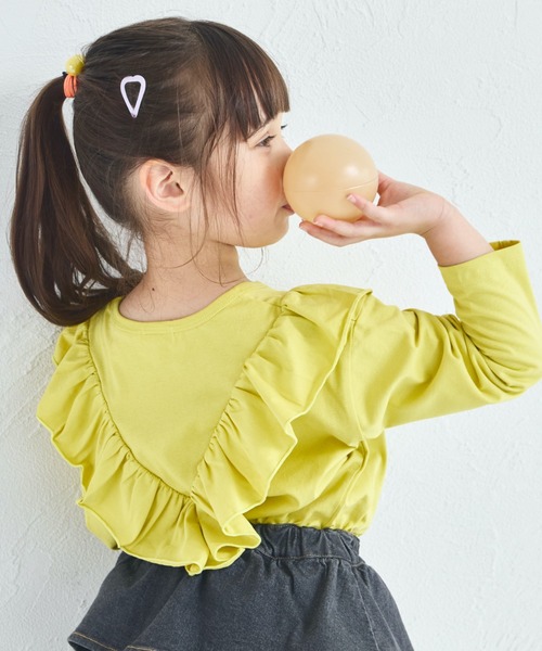 pairmanon（ペアマノン）の「【綿100%】ガールズ アソートフリルT（Tシャツ/カットソー・キッズ・ブラック/パープル/ピンク系その他2/ブラック系その他2/ブラック系その他/イエロー系その他・150/140/130/120/110/100/90）」の16枚目の写真