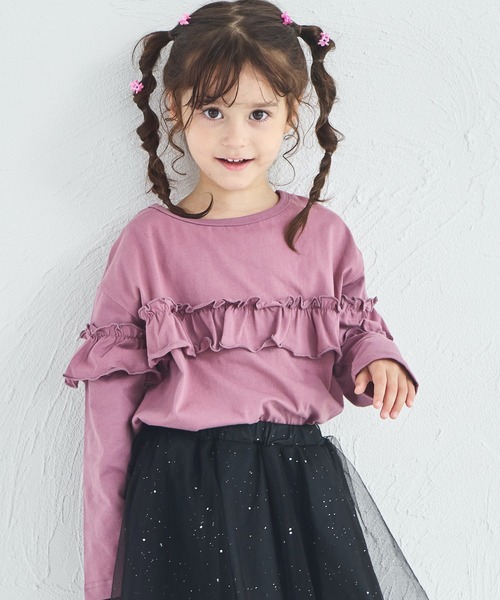 pairmanon（ペアマノン）の「【綿100%】ガールズ アソートフリルT（Tシャツ/カットソー・キッズ・ブラック/パープル/ピンク系その他2/ブラック系その他2/ブラック系その他/イエロー系その他・150/140/130/120/110/100/90）」の21枚目の写真