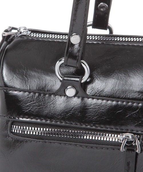 3.3 Field Trip (3.3フィールドトリップ)の「3.3 Field Trip/ダブルポケットレザーBAG(ハンドバッグ・レディース・ブラック/ブラウン・0)」の11枚目の写真