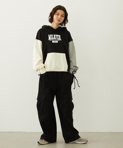 MILKFED.(ミルクフェド)の「COLOR BLOCK SWEAT HOODIE(パーカー・レディース・ライトブルー/ブラック/オートミール・M/L)」の12枚目の写真