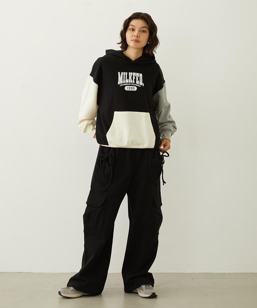 MILKFED.(ミルクフェド)の「COLOR BLOCK SWEAT HOODIE(パーカー・レディース・ライトブルー/ブラック/オートミール・M/L)」の13枚目の写真