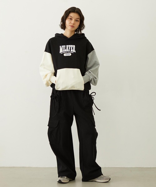 MILKFED.(ミルクフェド)の「COLOR BLOCK SWEAT HOODIE(パーカー・レディース・ライトブルー/ブラック/オートミール・M/L)」の14枚目の写真