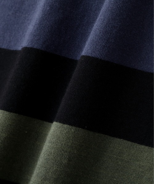 MHL.（エムエイチエル）の「THREE COLOUR BLOCK STRIPE（Tシャツ/カットソー・メンズ・マルチ・MEDIUM/LARGE）」の6枚目の写真