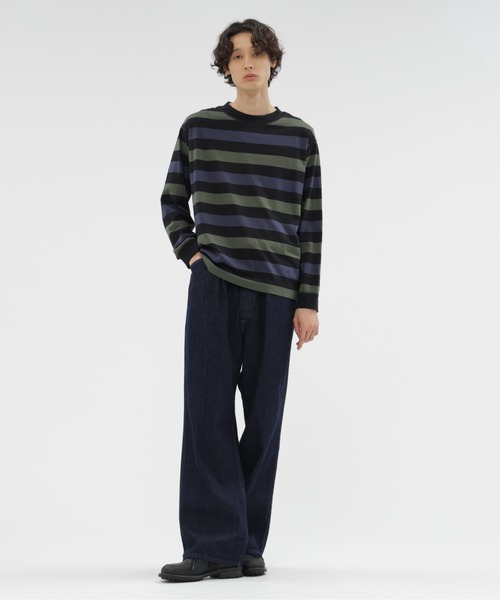 MHL.（エムエイチエル）の「THREE COLOUR BLOCK STRIPE（Tシャツ/カットソー・メンズ・マルチ・MEDIUM/LARGE）」の2枚目の写真