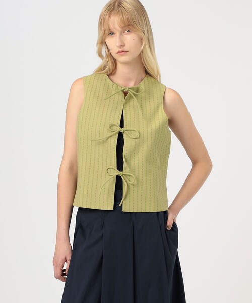 TOMORROWLAND （トゥモローランド）の「LUTCHMIAH JACQUARD RIBBON ベスト（ベスト・レディース・グリーン系その他・48）」の3枚目の写真