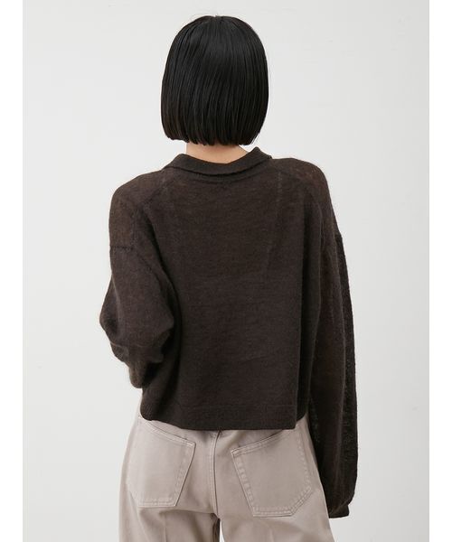 Mila Owen(ミラオーウェン)の「モヘア混シアーポロニットプルオーバー(ニット/セーター・レディース・ホワイト/ブラウン/ピンク/ライトブルー・0/1)」の21枚目の写真