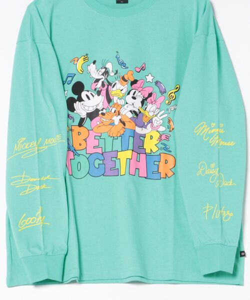 Disney(ディズニー)の「親子お揃い ディズニー キャラクター集合ロンT 0767A(Tシャツ/カットソー・レディース・パープル/ライトグリーン系1・S/M/L/XL)」の4枚目の写真