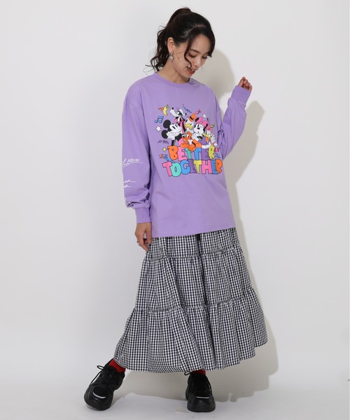 親子お揃い ディズニー キャラクター集合ロンT 0767A（Tシャツ