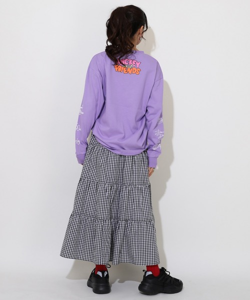 Disney(ディズニー)の「親子お揃い ディズニー キャラクター集合ロンT 0767A(Tシャツ/カットソー・レディース・パープル/ライトグリーン系1・S/M/L/XL)」の11枚目の写真