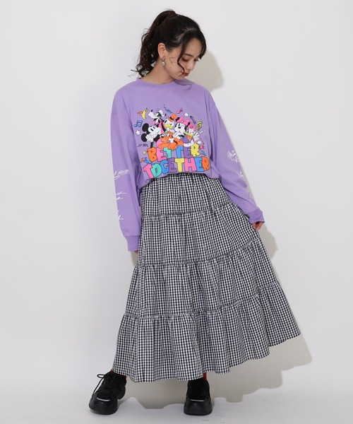 Disney(ディズニー)の「親子お揃い ディズニー キャラクター集合ロンT 0767A(Tシャツ/カットソー・レディース・パープル/ライトグリーン系1・S/M/L/XL)」の14枚目の写真