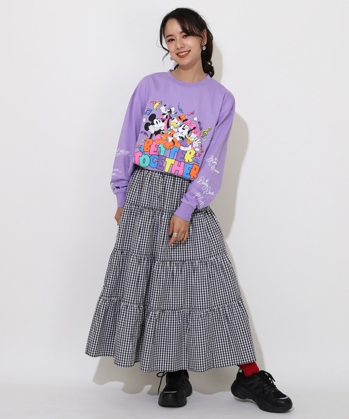 Disney(ディズニー)の「親子お揃い ディズニー キャラクター集合ロンT 0767A(Tシャツ/カットソー・レディース・パープル/ライトグリーン系1・S/M/L/XL)」の15枚目の写真