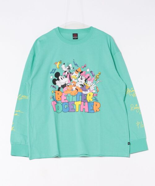 Disney(ディズニー)の「親子お揃い ディズニー キャラクター集合ロンT 0767A(Tシャツ/カットソー・レディース・パープル/ライトグリーン系1・S/M/L/XL)」の5枚目の写真