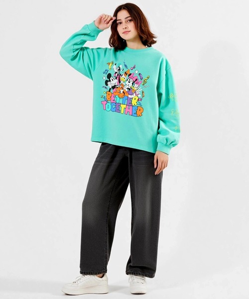 Disney(ディズニー)の「親子お揃い ディズニー キャラクター集合ロンT 0767A(Tシャツ/カットソー・レディース・パープル/ライトグリーン系1・S/M/L/XL)」の6枚目の写真