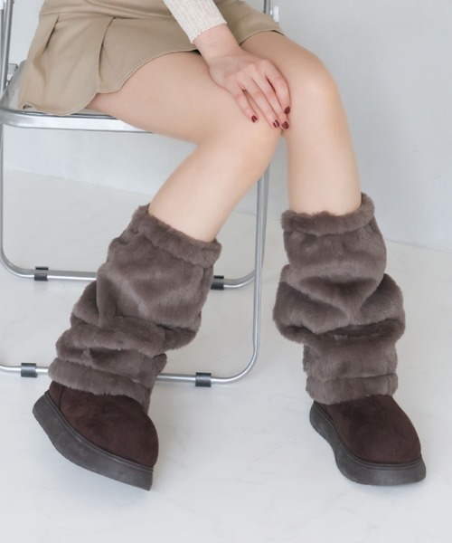 セール】もふぽか2WAY厚底ムートンファーカバーブーツ（ブーツ
