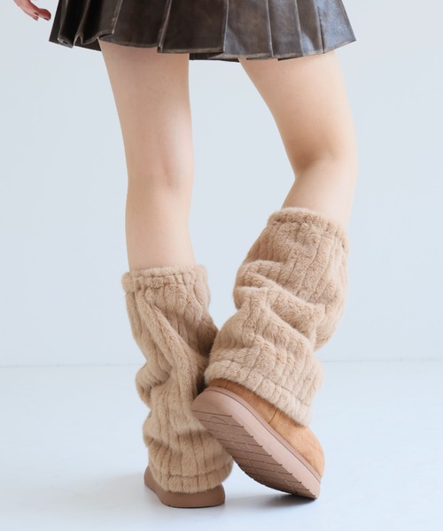 VIVIAN（ヴィヴィアン）の「もふぽか2WAY厚底ムートンファーカバーブーツ（ブーツ・レディース・キャメル/ブラック/ベージュ/ダークブラウン・S/M/L/LL）」の20枚目の写真
