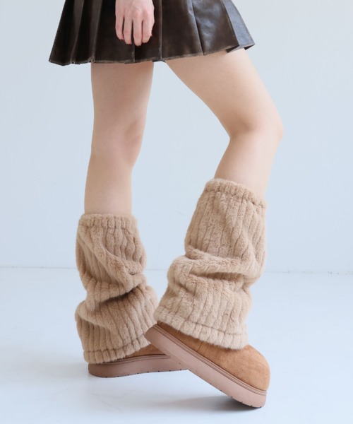 VIVIAN（ヴィヴィアン）の「もふぽか2WAY厚底ムートンファーカバーブーツ（ブーツ・レディース・キャメル/ブラック/ベージュ/ダークブラウン・S/M/L/LL）」の19枚目の写真