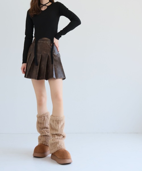 VIVIAN（ヴィヴィアン）の「もふぽか2WAY厚底ムートンファーカバーブーツ（ブーツ・レディース・キャメル/ブラック/ベージュ/ダークブラウン・S/M/L/LL）」の21枚目の写真