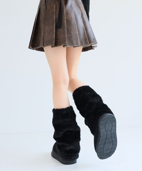 VIVIAN（ヴィヴィアン）の「もふぽか2WAY厚底ムートンファーカバーブーツ（ブーツ・レディース・キャメル/ブラック/ベージュ/ダークブラウン・S/M/L/LL）」の7枚目の写真