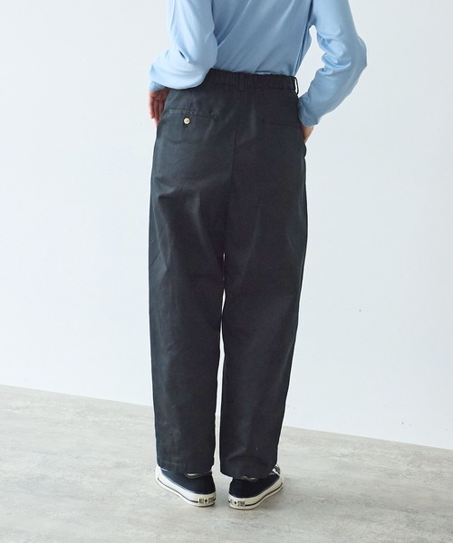 bulle de savon（ビュルデサボン）の「《early spring》チノクロス mini tuck パンツ（チノパンツ・レディース・ブラック/オフホワイト・FREE）」の13枚目の写真