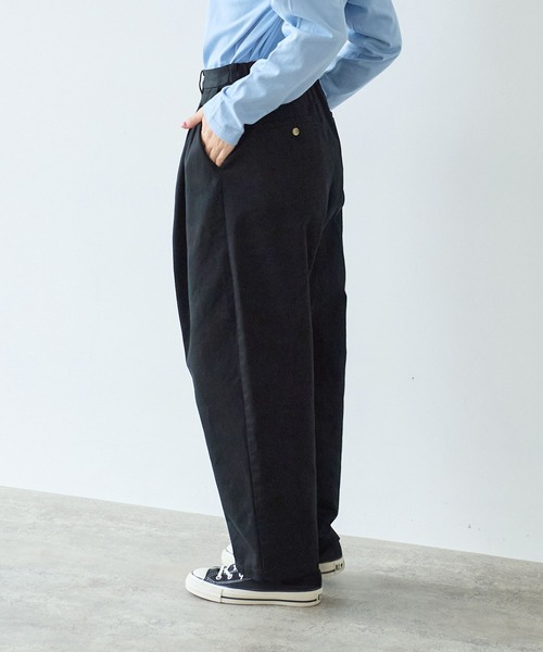 bulle de savon（ビュルデサボン）の「《early spring》チノクロス mini tuck パンツ（チノパンツ・レディース・ブラック/オフホワイト・FREE）」の17枚目の写真