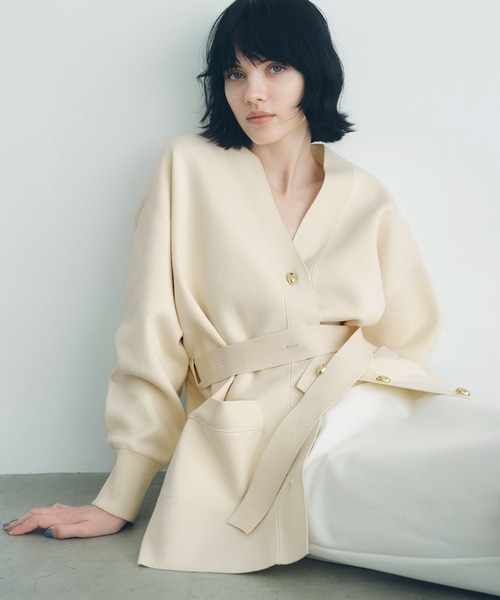 サステナブル】マルチWAYベルテッドミドルカーディガン（カーディガン