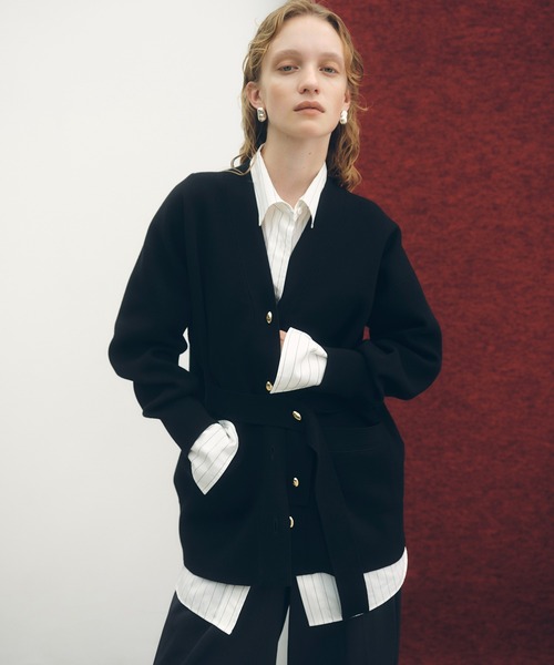 マルチWAYベルテッドミドルカーディガン サステナブル】マルチWAYベルテッドミドルカーディガン